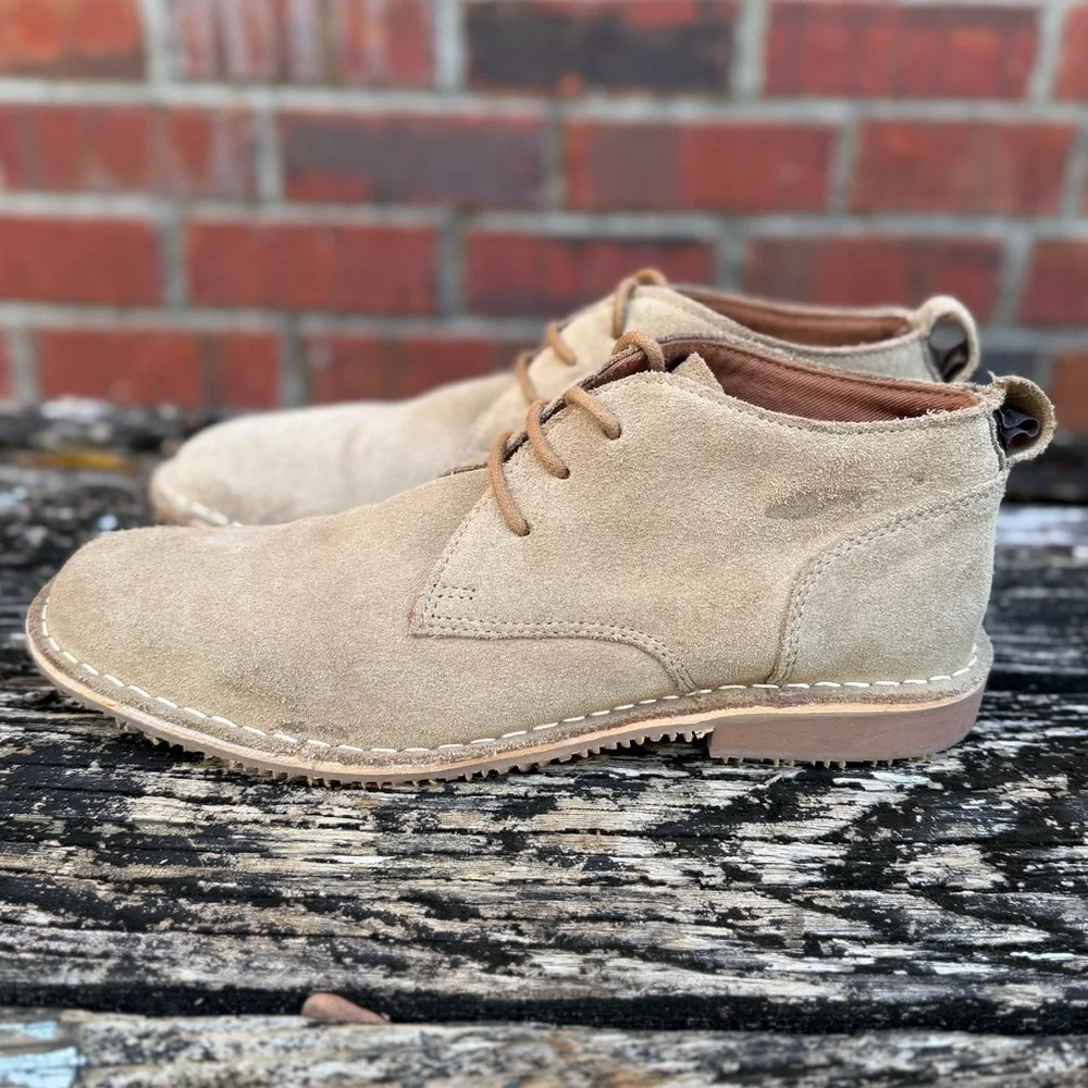 Red Tape Sandover Mens Tan Suede Leather Round Toe Sz 10 Lace Up Chukka Boots T7